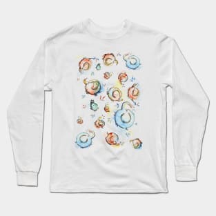 Cute Elephant Watercolor Pattern Long Sleeve T-Shirt